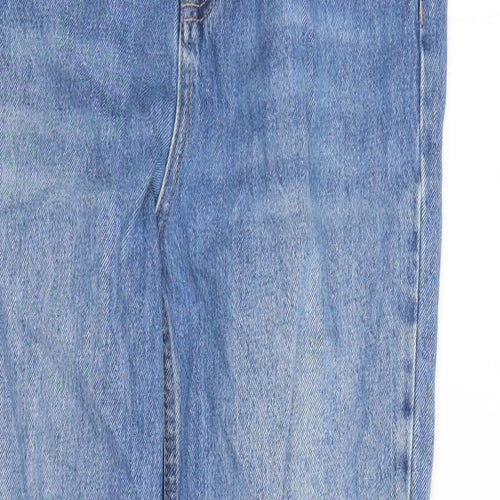Topshop Mens Blue Cotton Straight Jeans Size 32 in L31 in Regular Zip