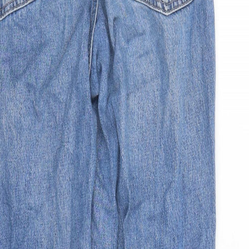 Topshop Mens Blue Cotton Straight Jeans Size 32 in L31 in Regular Zip