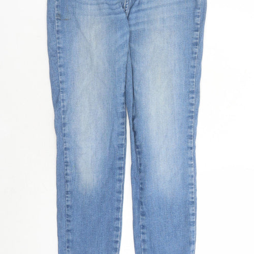 Pieces Womens Blue Cotton Straight Jeans Size M L28 in Regular Zip