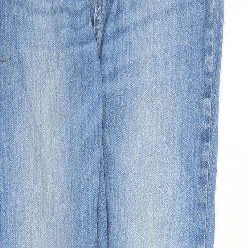 Pieces Womens Blue Cotton Straight Jeans Size M L28 in Regular Zip
