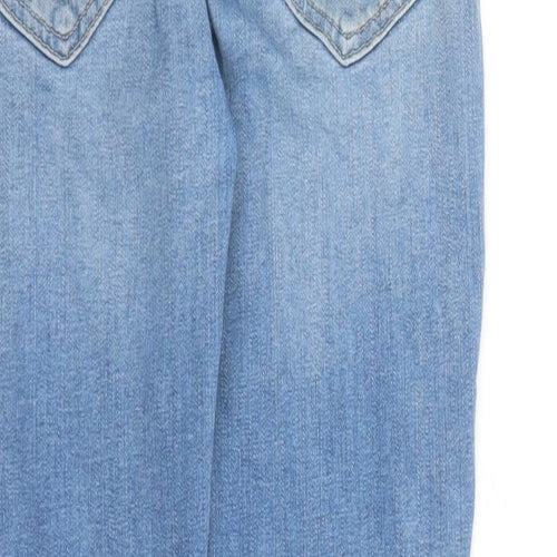 Pieces Womens Blue Cotton Straight Jeans Size M L28 in Regular Zip