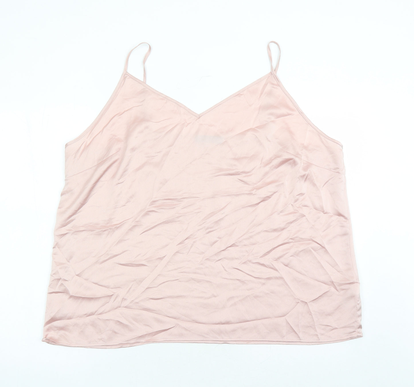Marks and Spencer Womens Pink Polyester Camisole Tank Size 24 V-Neck