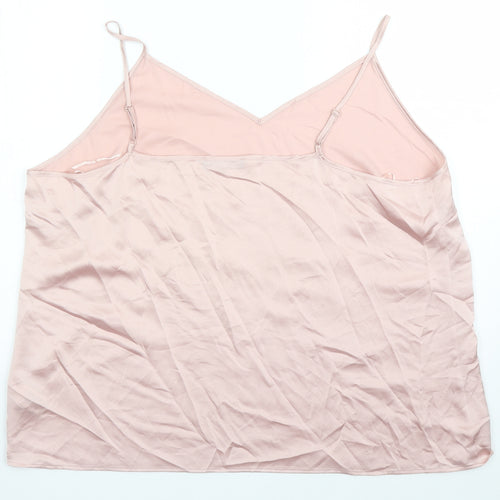 Marks and Spencer Womens Pink Polyester Camisole Tank Size 24 V-Neck
