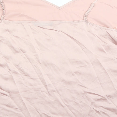 Marks and Spencer Womens Pink Polyester Camisole Tank Size 24 V-Neck