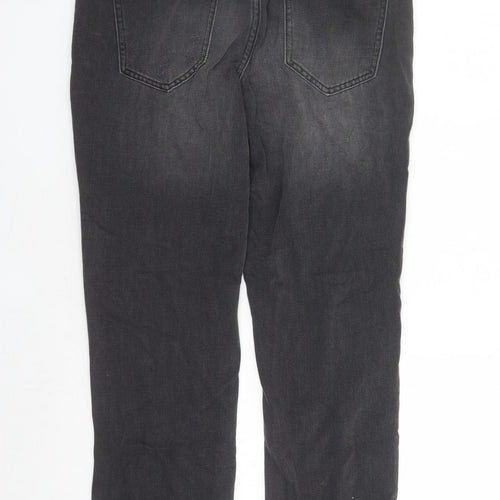 NEXT Womens Black Cotton Straight Jeans Size 12 L27 in Regular Zip