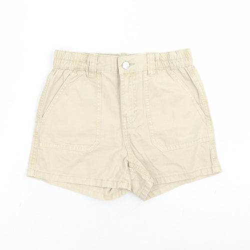 Marks and Spencer Boys Beige Cotton Bermuda Shorts Size 10-11 Years Regular Zip - Elasticated Waist
