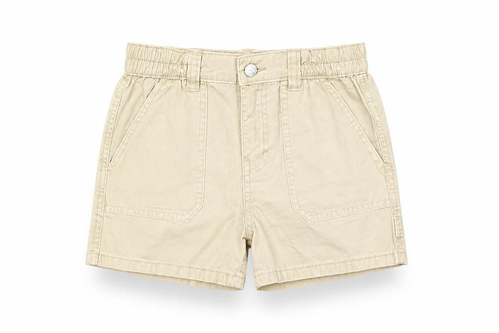 Marks and Spencer Boys Beige Cotton Bermuda Shorts Size 10-11 Years Regular Zip - Elasticated Waist