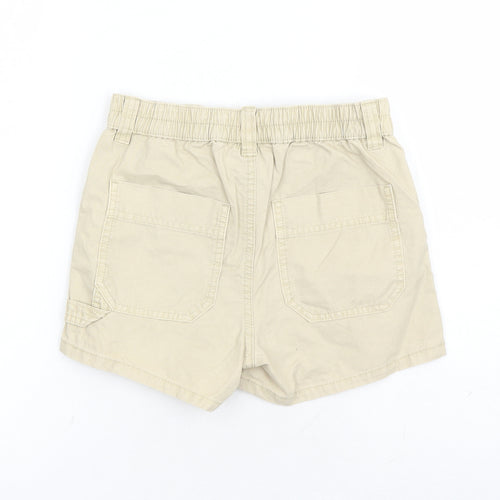 Marks and Spencer Boys Beige Cotton Bermuda Shorts Size 10-11 Years Regular Zip - Elasticated Waist