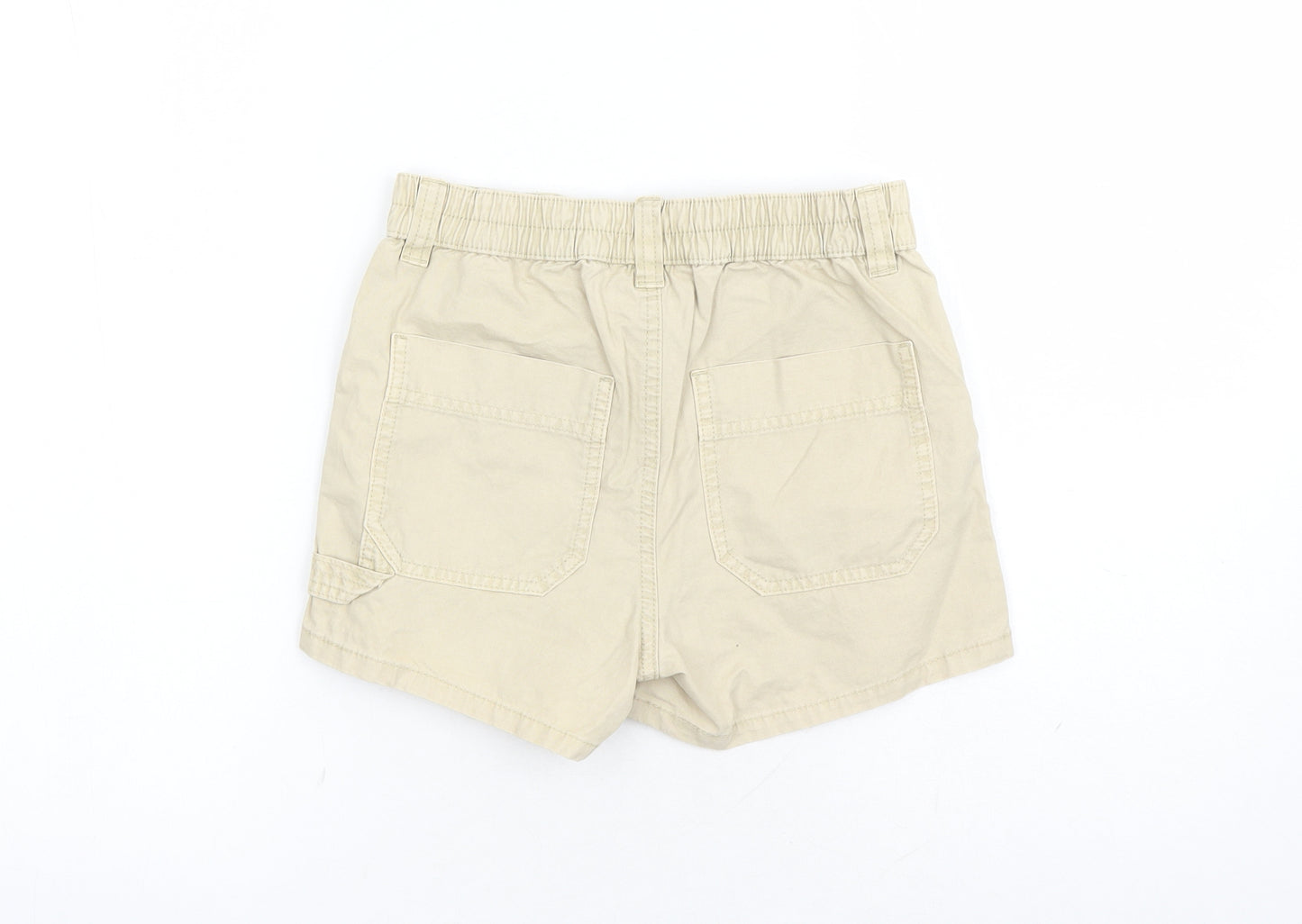 Marks and Spencer Boys Beige Cotton Bermuda Shorts Size 10-11 Years Regular Zip - Elasticated Waist