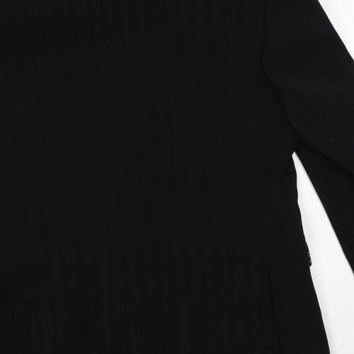 Denis Hope Mens Black Striped Polyester Jacket Suit Jacket Size 38 Regular