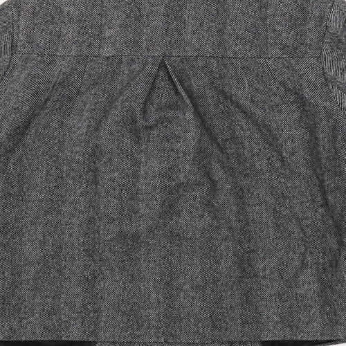 Warehouse Womens Grey Herringbone Jacket Size 8 Button