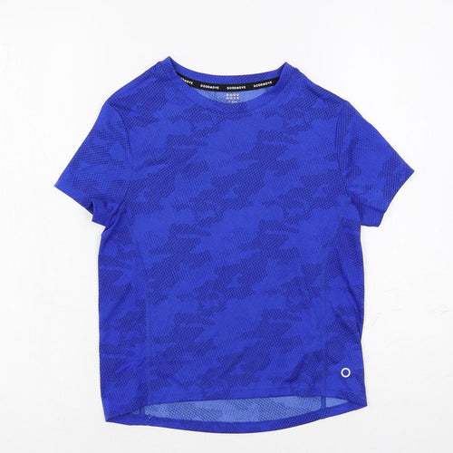 GOODMOVE Boys Blue Camouflage Polyester Pullover T-Shirt Size 7-8 Years Crew Neck Pullover