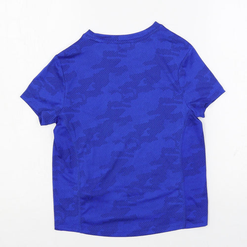 GOODMOVE Boys Blue Camouflage Polyester Pullover T-Shirt Size 7-8 Years Crew Neck Pullover