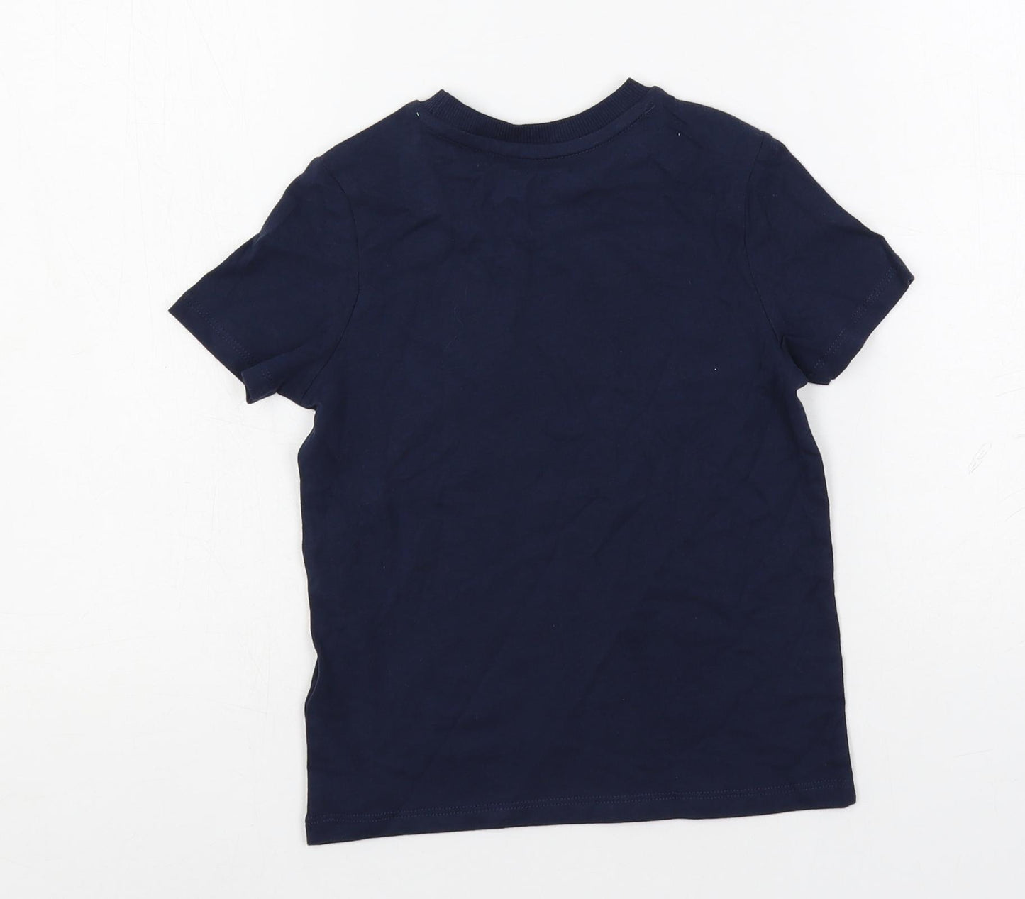 Marks and Spencer Boys Blue Cotton Pullover T-Shirt Size 5-6 Years Crew Neck Pullover - Gamer