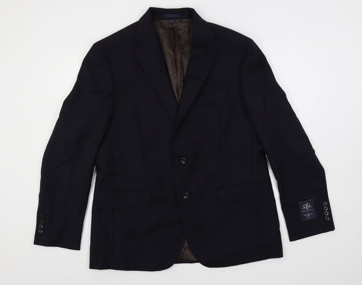 Marks and Spencer Mens Blue Wool Jacket Suit Jacket Size 42 Regular
