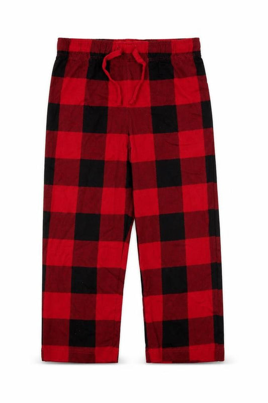 Marks and Spencer Girls Red Plaid Cotton Top Pyjama Pants Size 3-4 Years Drawstring