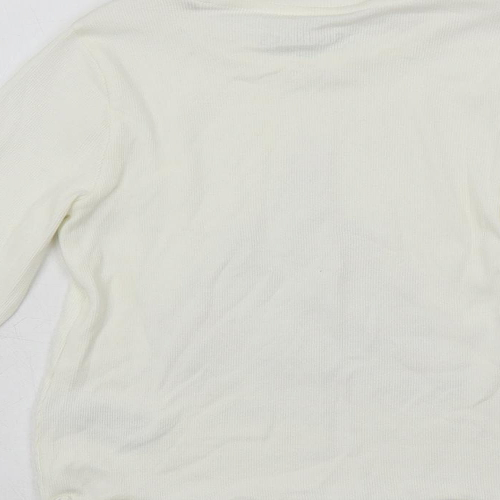 Marks and Spencer Girls White Solid Cotton Top Pyjama Top Size 9-10 Years Pullover - Christmas Dogs