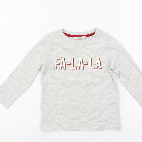 Marks and Spencer Baby Grey Solid Cotton Cami Pyjama Top Size 18-24 Months Pullover