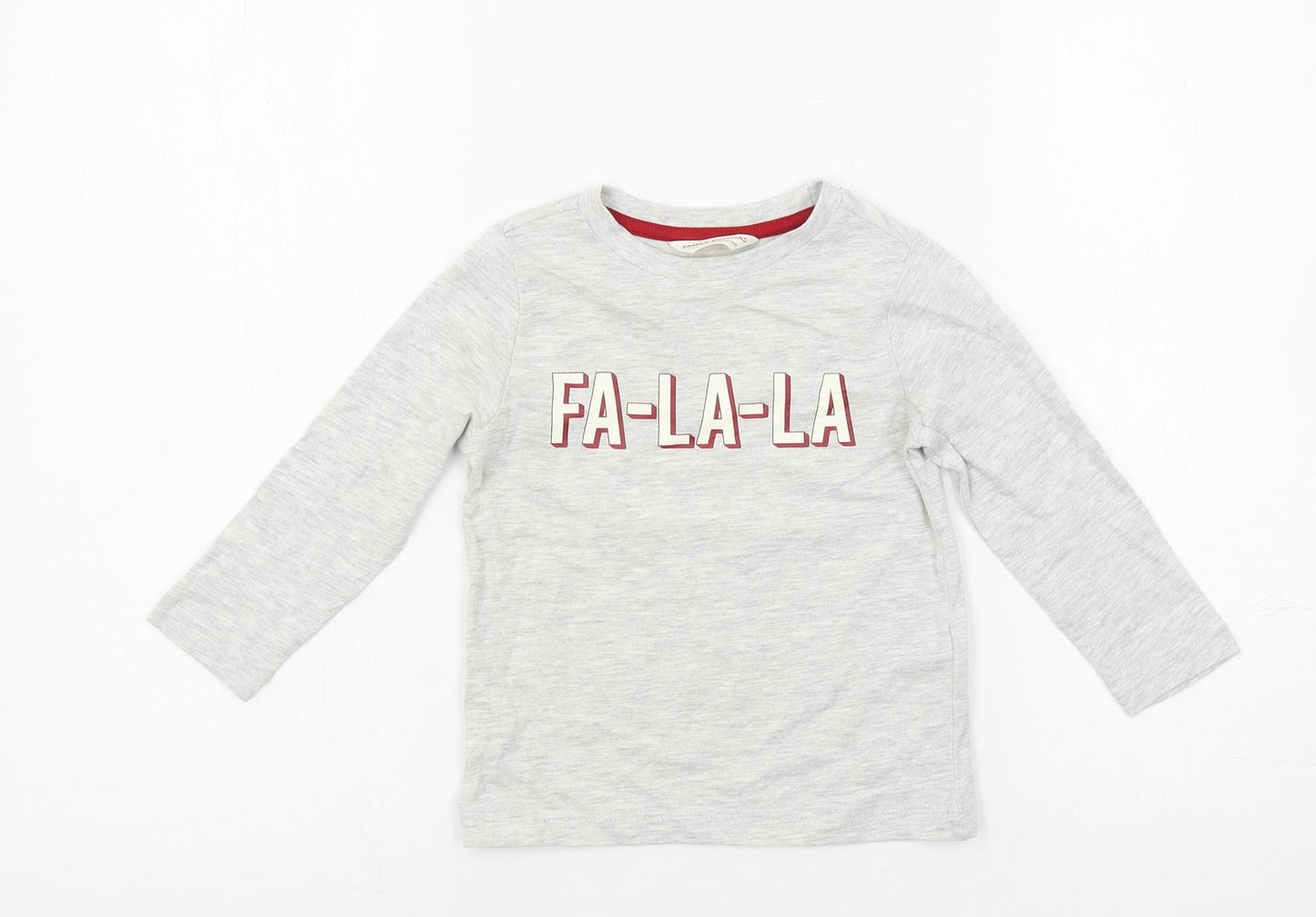 Marks and Spencer Baby Grey Solid Cotton Cami Pyjama Top Size 18-24 Months Pullover