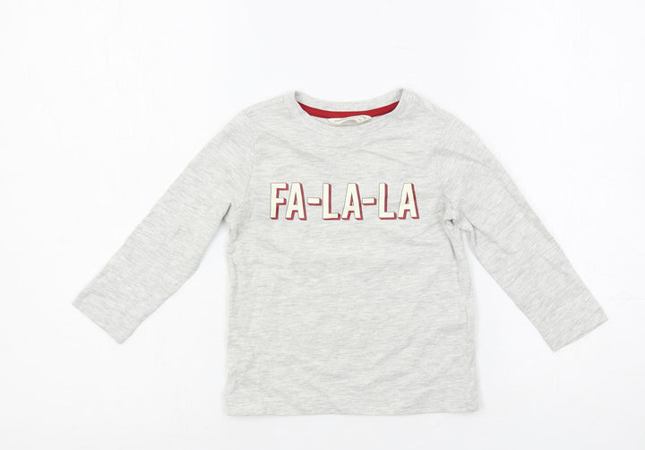 Marks and Spencer Baby Grey Solid Cotton Cami Pyjama Top Size 18-24 Months Pullover
