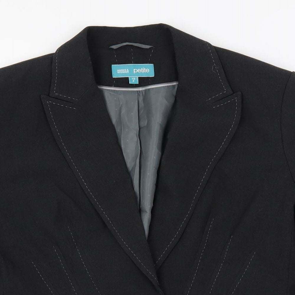 Marks and Spencer Womens Grey Jacket Blazer Size 12 Button