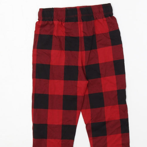 Marks and Spencer Baby Red Plaid Cotton Cami Pyjama Pants Size 18-24 Months Drawstring