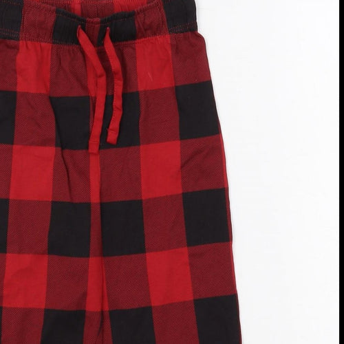Marks and Spencer Baby Red Plaid Cotton Cami Pyjama Pants Size 18-24 Months Drawstring