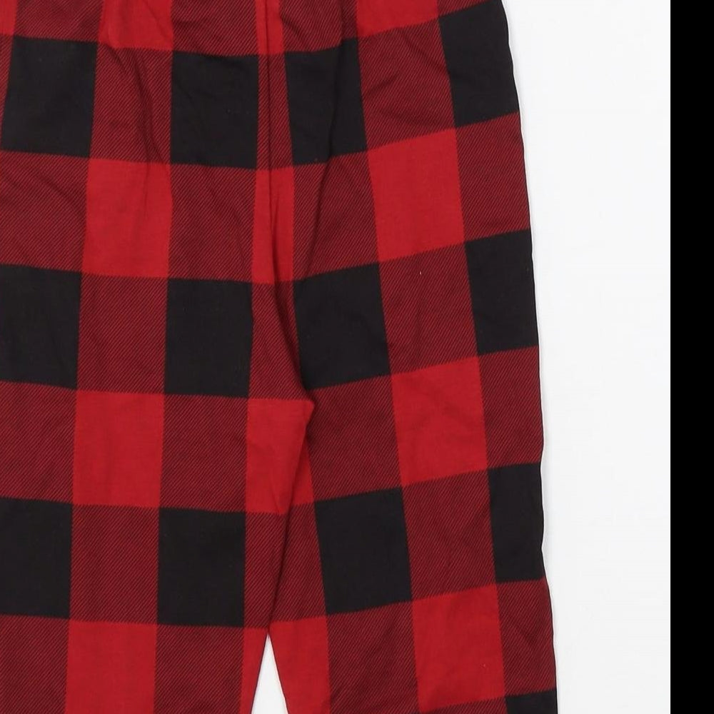 Marks and Spencer Baby Red Plaid Cotton Cami Pyjama Pants Size 18-24 Months Drawstring