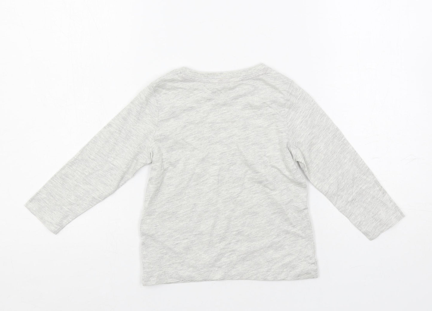 Marks and Spencer Baby Grey Solid Cotton Cami Pyjama Top Size 18-24 Months Pullover