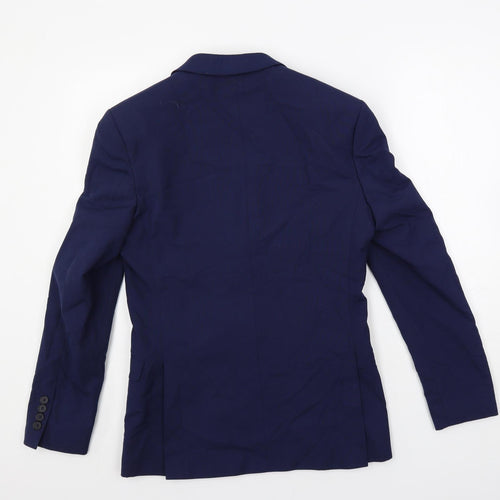 Limehaus Mens Blue Polyester Jacket Suit Jacket Size 36 Regular