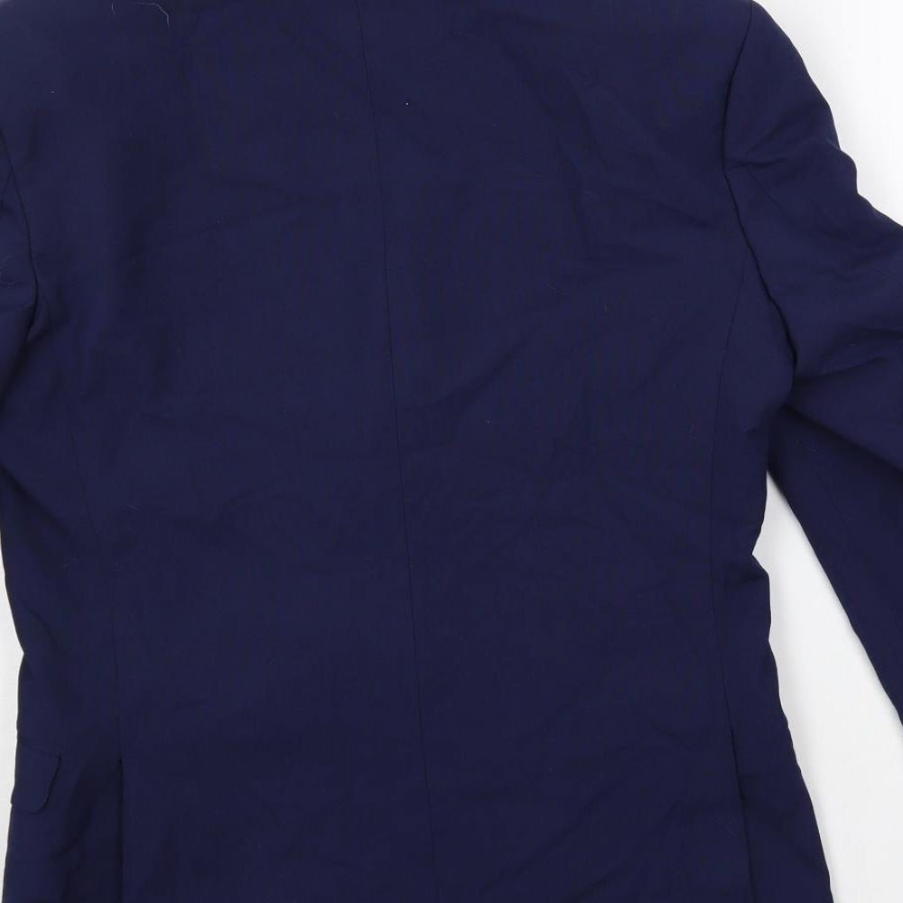 Limehaus Mens Blue Polyester Jacket Suit Jacket Size 36 Regular