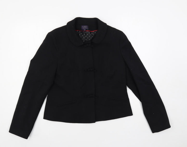 Marks and Spencer Womens Black 3-in-1 Jacket Jacket Size 14 Snap