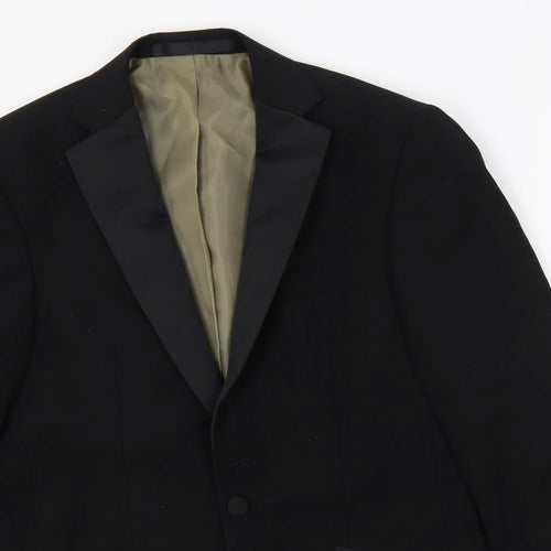 Marks and Spencer Mens Black Polyester Tuxedo Suit Jacket Size 36 Regular
