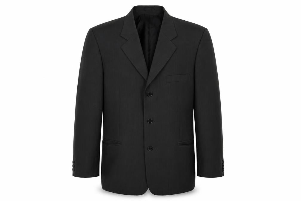 Front view of Dastan men’s green polyester jacket suit jacket, size 42, regular