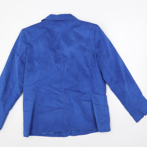 Gray & Osbourn Womens Blue Jacket Size 18 Button - Suede Effect