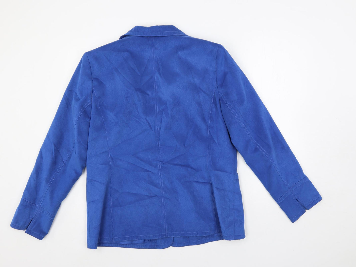 Gray & Osbourn Womens Blue Jacket Size 18 Button - Suede Effect