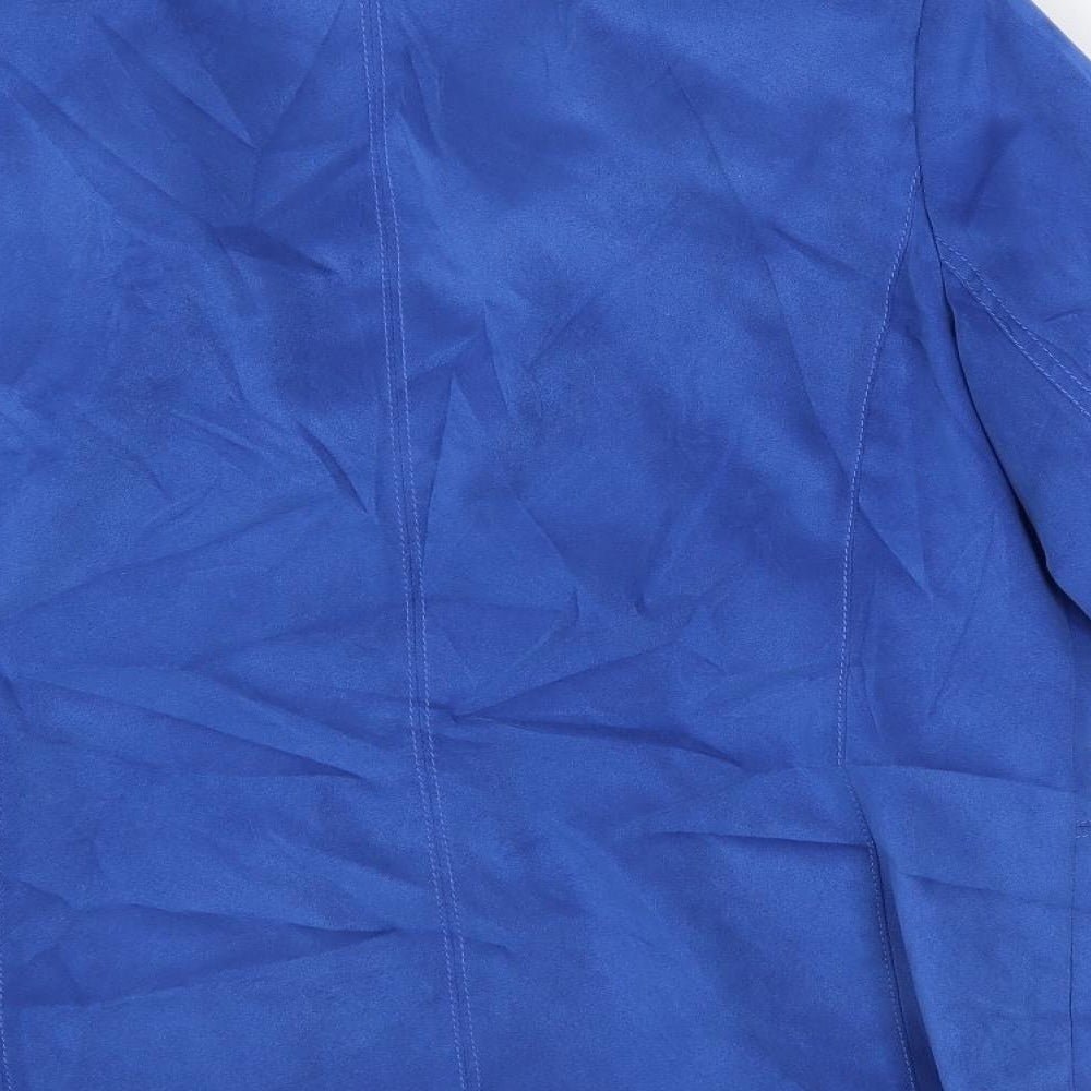 Gray & Osbourn Womens Blue Jacket Size 18 Button - Suede Effect