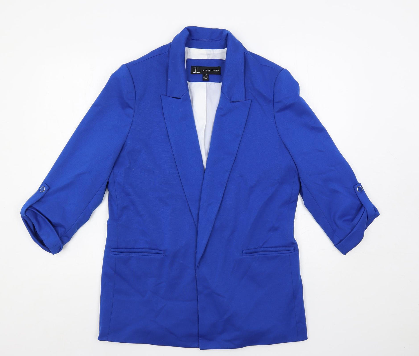 Jules & Leopold Womens Blue Jacket Blazer Size L - Open