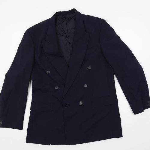 Varteks Mens Blue Polyester Jacket Suit Jacket Size 40 Regular