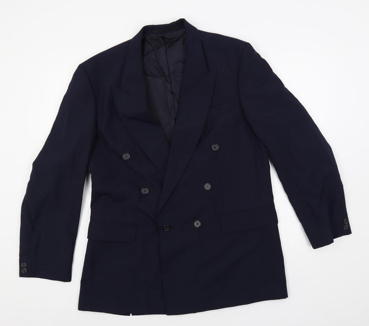 Varteks Mens Blue Polyester Jacket Suit Jacket Size 40 Regular