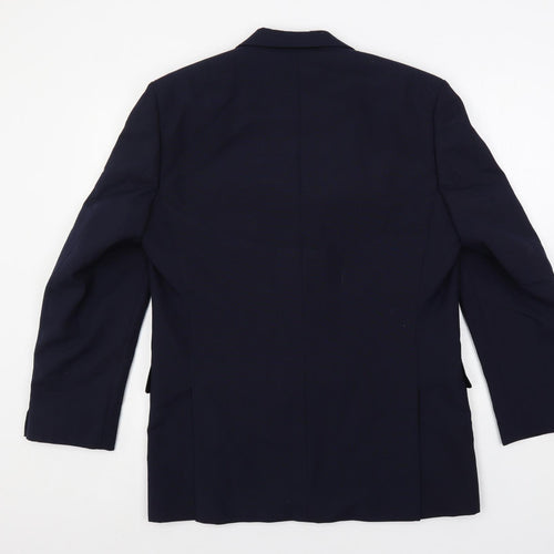 Varteks Mens Blue Polyester Jacket Suit Jacket Size 40 Regular