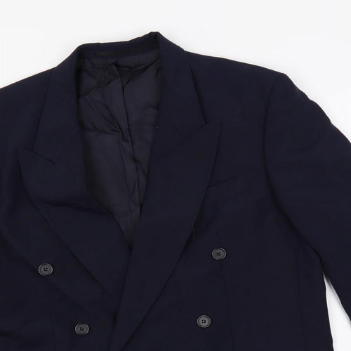 Varteks Mens Blue Polyester Jacket Suit Jacket Size 40 Regular