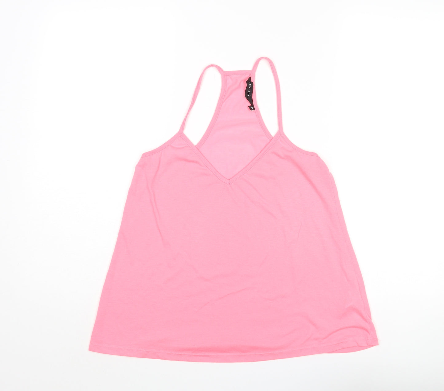 New Look Womens Pink Polyester Camisole Tank Size 10 V-Neck