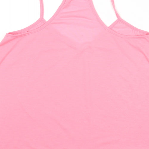 New Look Womens Pink Polyester Camisole Tank Size 10 V-Neck