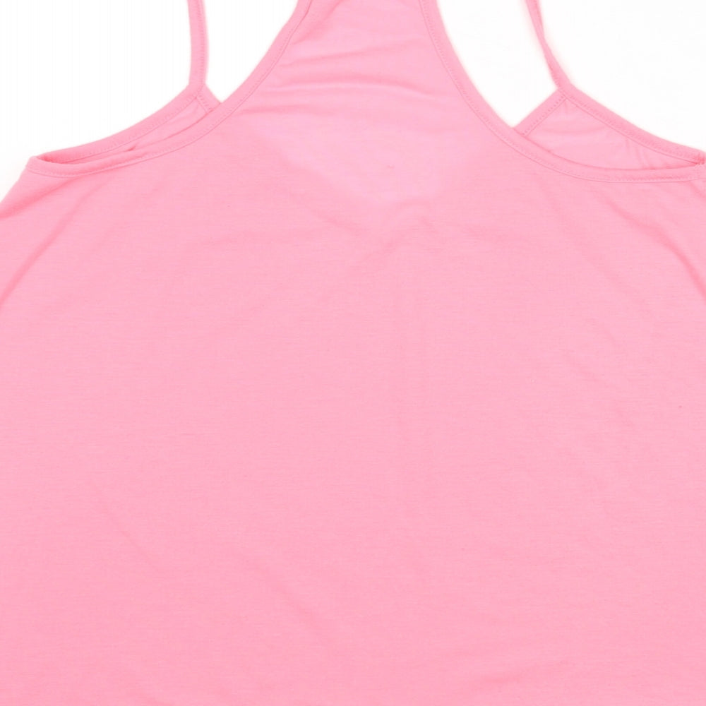New Look Womens Pink Polyester Camisole Tank Size 10 V-Neck