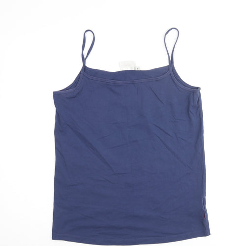 Jackpot Womens Blue Cotton Basic Tank Size 2XL Scoop Neck