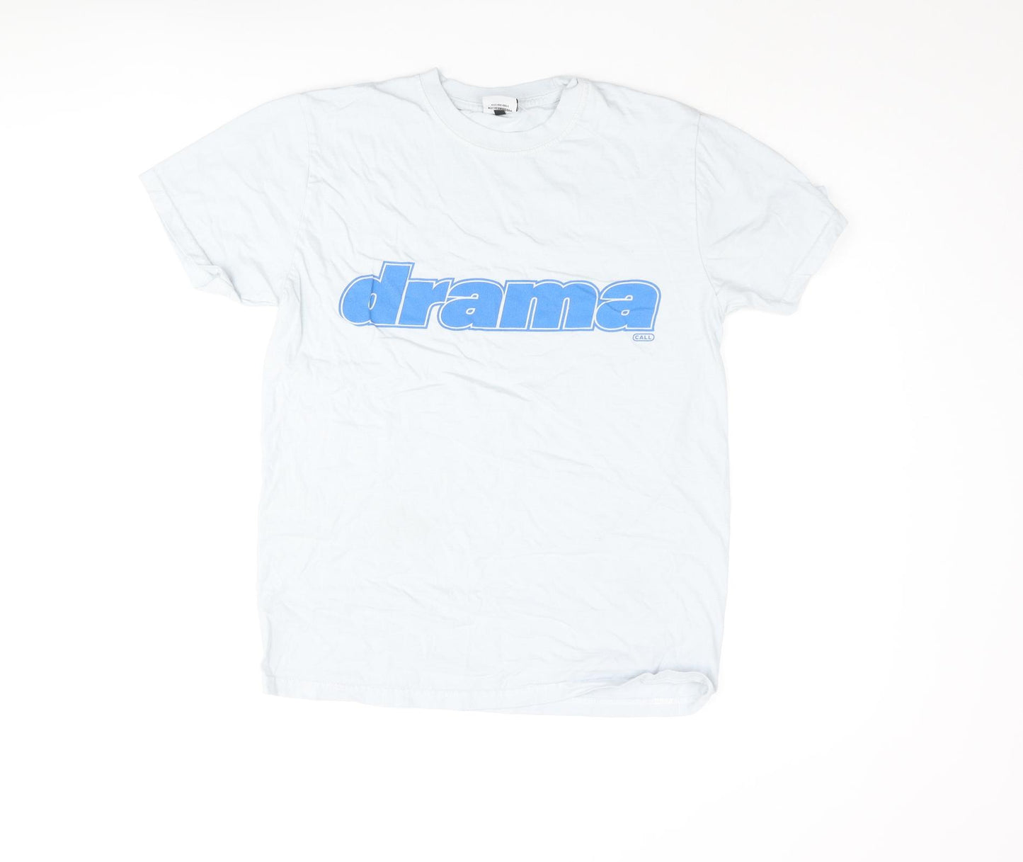 Drama Call Mens Blue Polyester T-Shirt Size S Round Neck - Drama Call Print