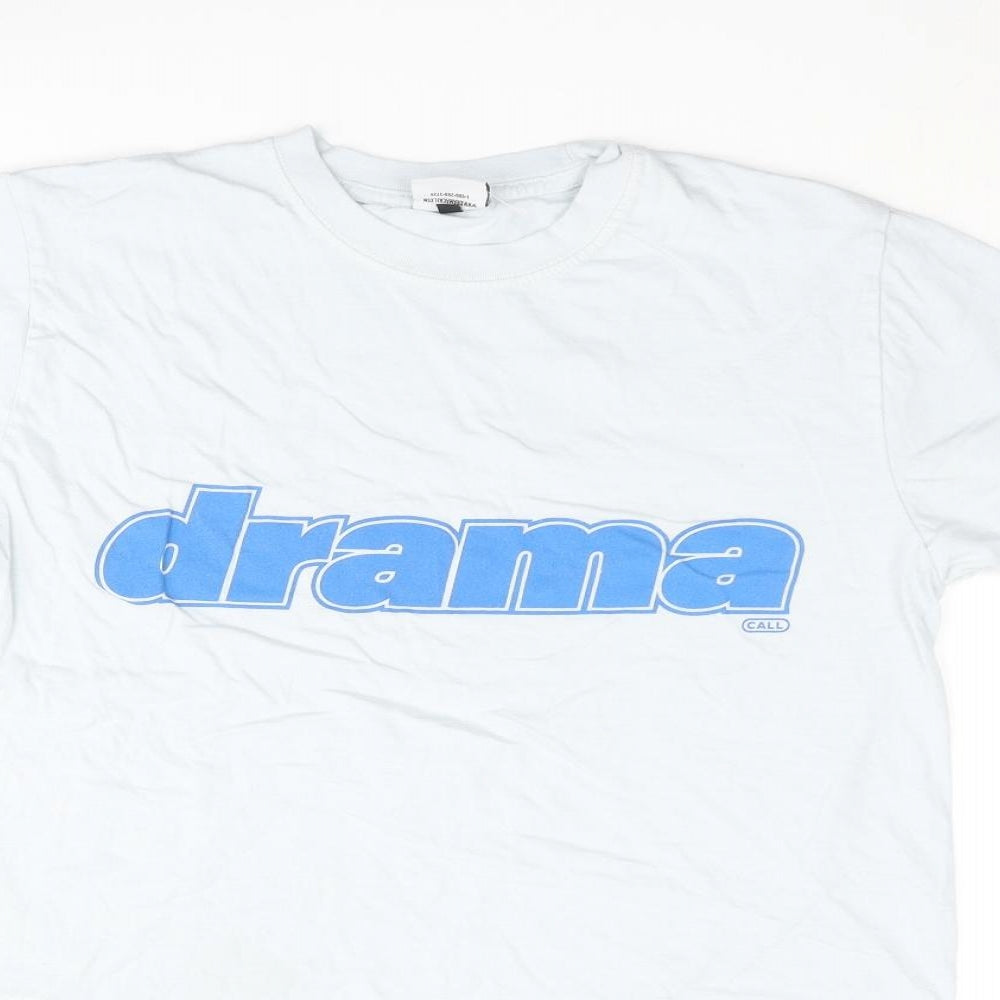 Drama Call Mens Blue Polyester T-Shirt Size S Round Neck - Drama Call Print