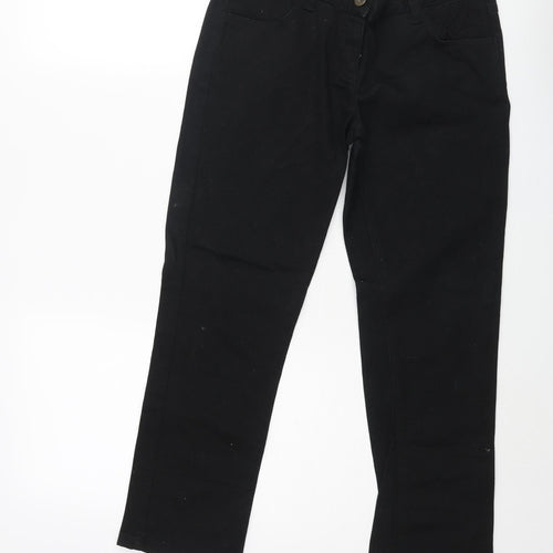 Moto Womens Black Cotton Straight Jeans Size 10 L24 in Regular Zip