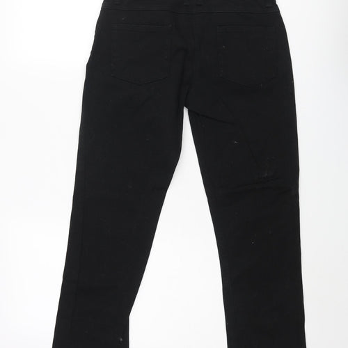 Moto Womens Black Cotton Straight Jeans Size 10 L24 in Regular Zip